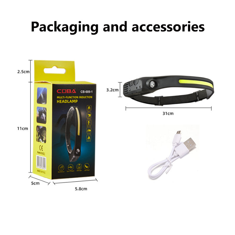 Headlamp COB LED Rechargeable - 2 Lights