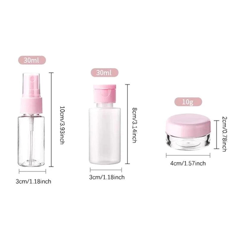 Travel Cosmetic Bottle Set Refillable - 6pce