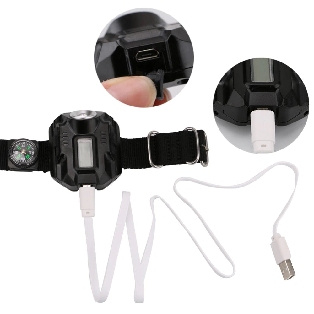 Wrist Watch LED Flashlight Torch Rechargable