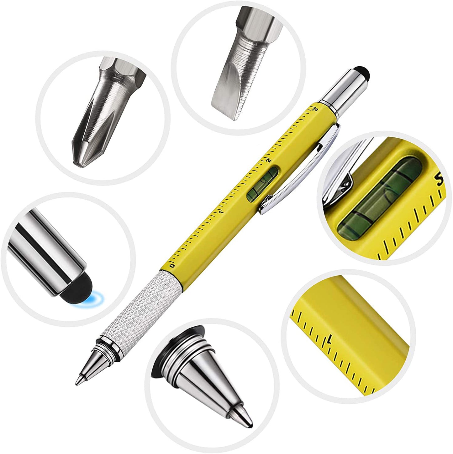 Multi Functional 7 in 1 Pen with Refills