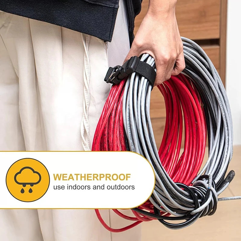 Adjustable Extension Cord Organiser with 3-Axis Buckle - 2pk