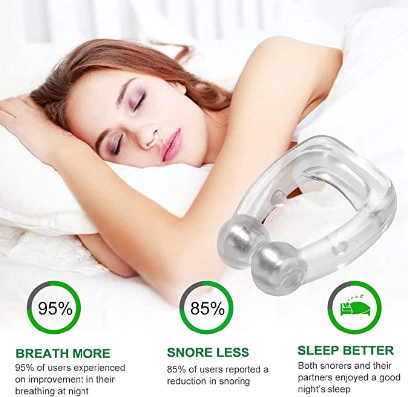 Anti Snoring Magnetic Silicone Nose Clip - 2pk