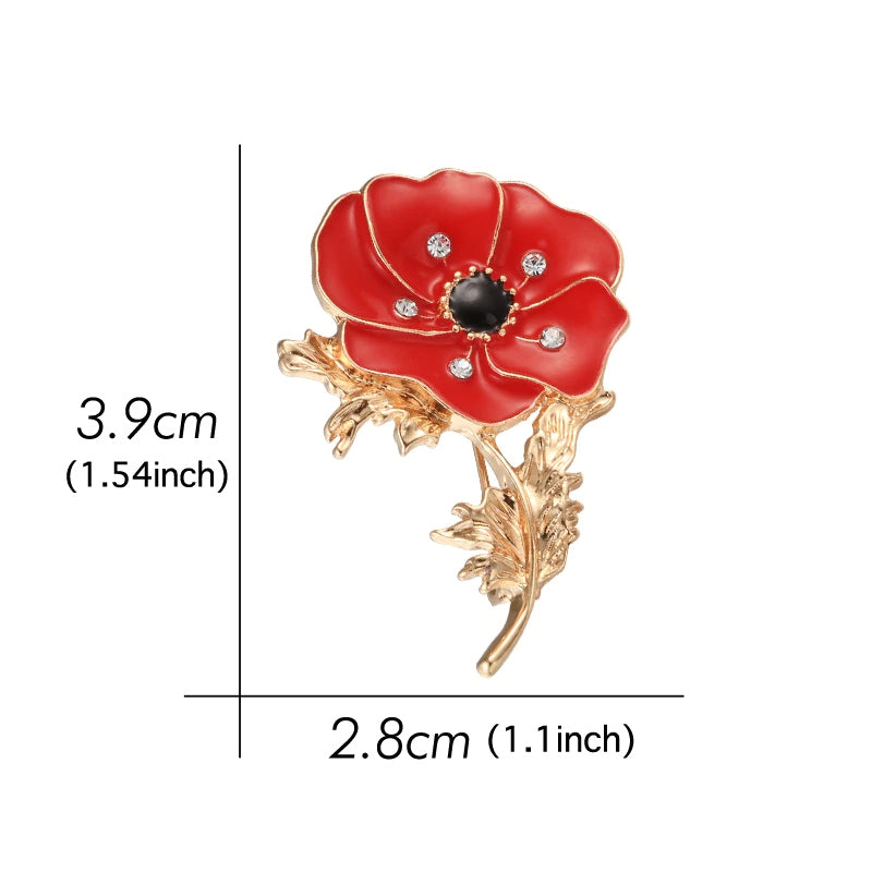 ANZAC Poppy Brooch