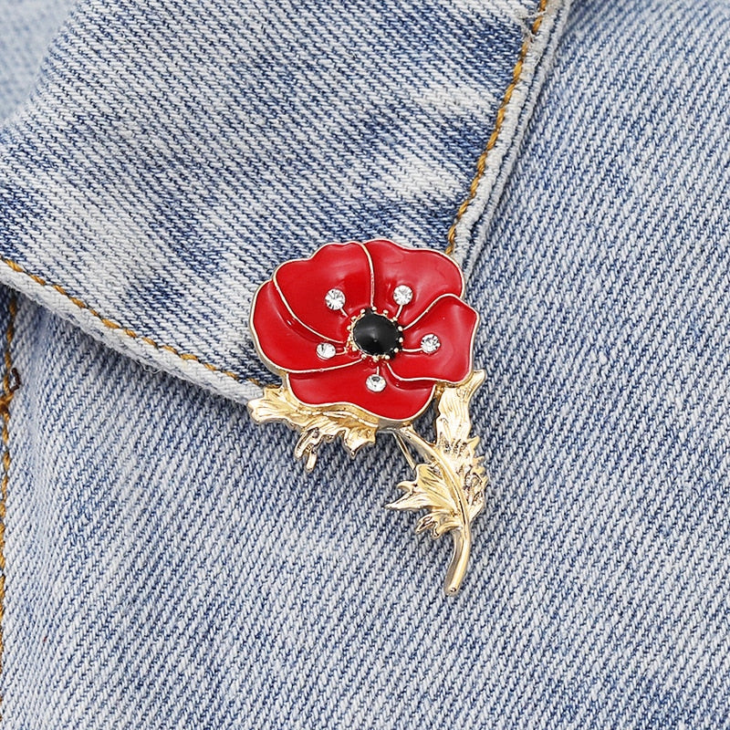 ANZAC Poppy Brooch