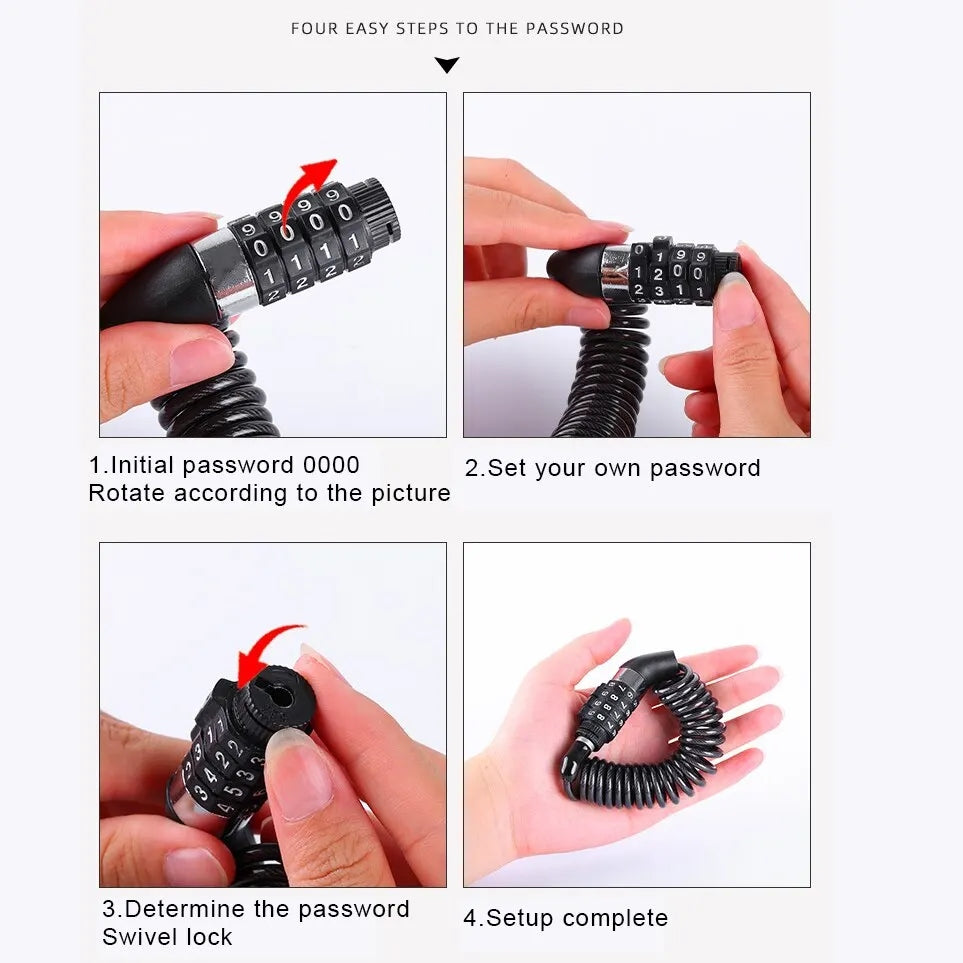 Bicycle Lock 4 Digit Password