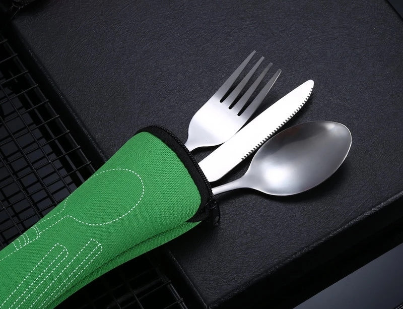 Camping Cutlery Set with Bag