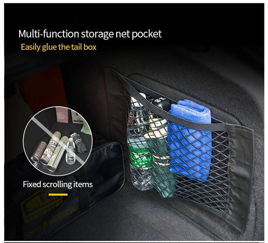 Car Boot Organiser Mesh Storage Pockets