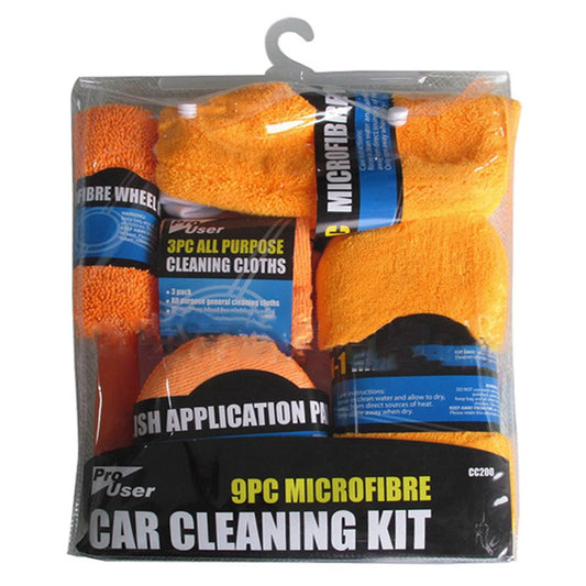 Car Cleaning Microfibre Set 9pce