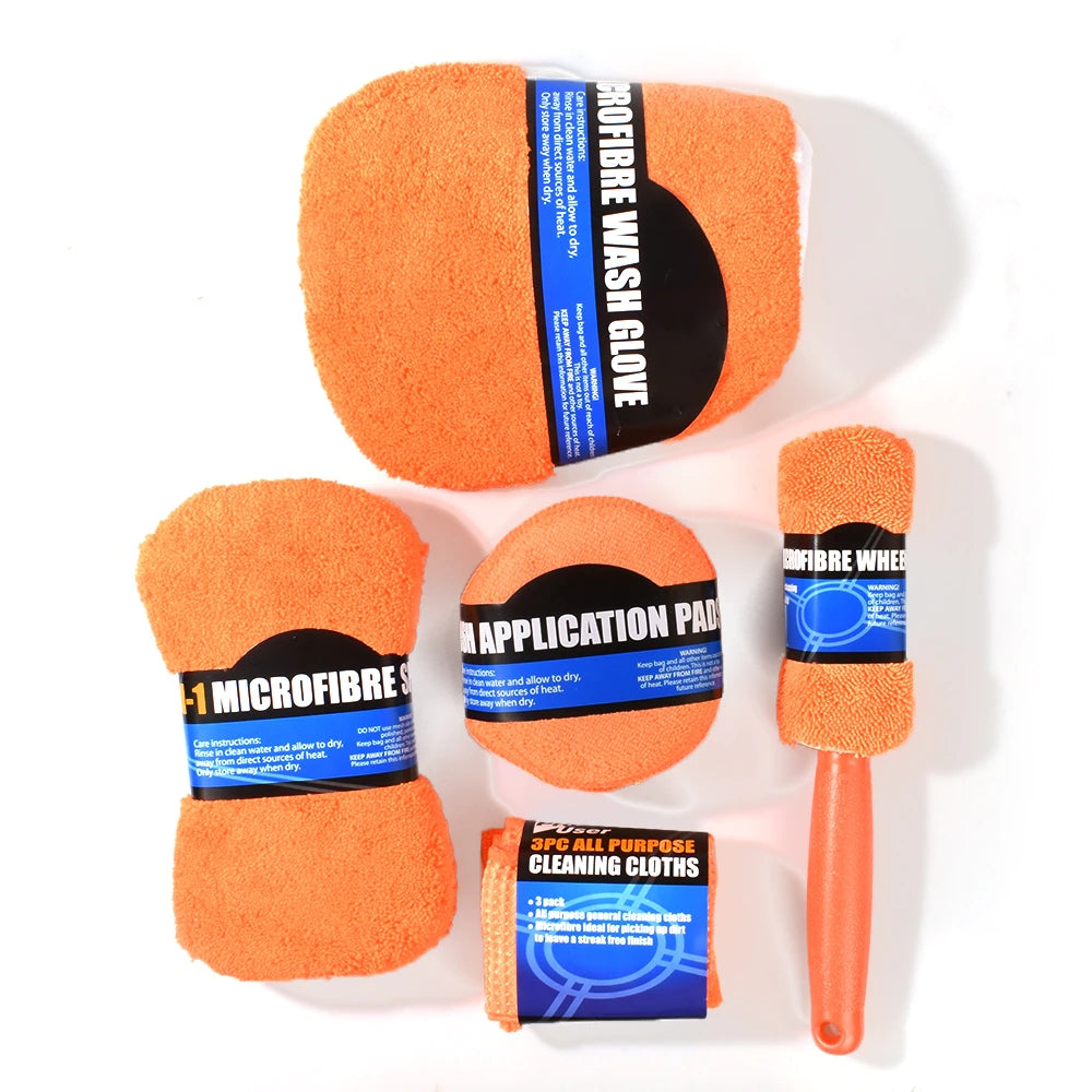 Car Cleaning Microfibre Set 9pce