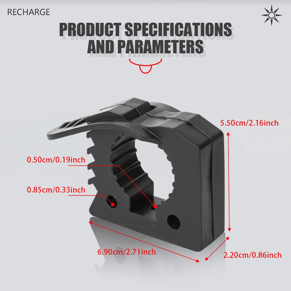 Car Rubber Mounting Clamps 30-40mm Quick Release - 2pk