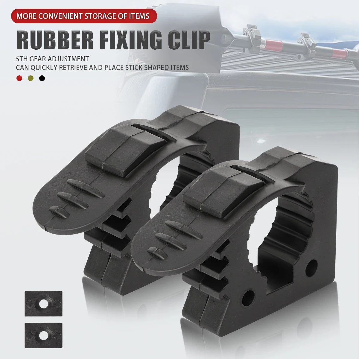Car Rubber Mounting Clamps 30-40mm Quick Release - 2pk
