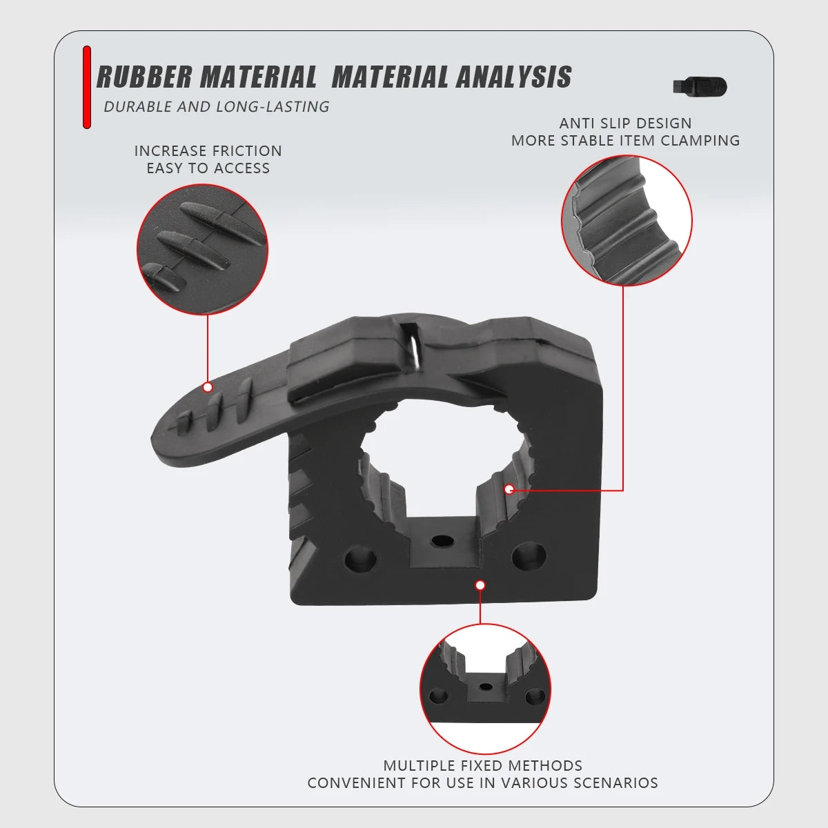 Car Rubber Mounting Clamps 30-40mm Quick Release - 2pk