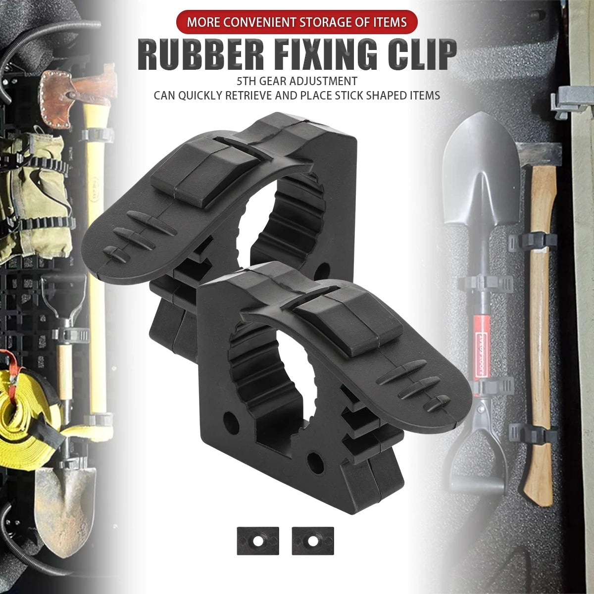 Car Rubber Mounting Clamps 30-40mm Quick Release - 2pk