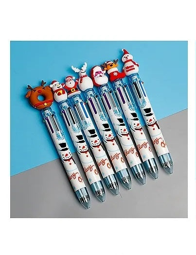 Christmas Ballpoint Colourful Pen - 2pk