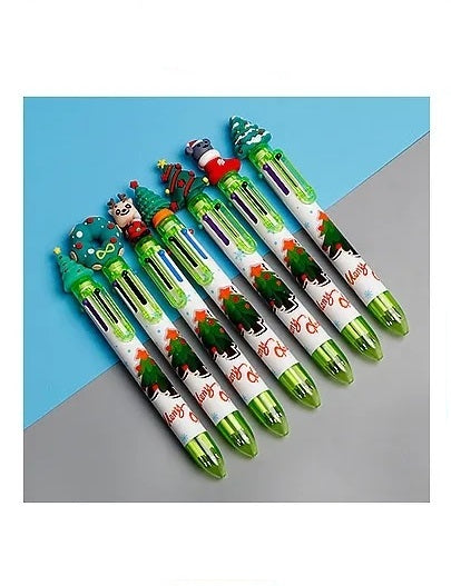 Christmas Ballpoint Colourful Pen - 2pk