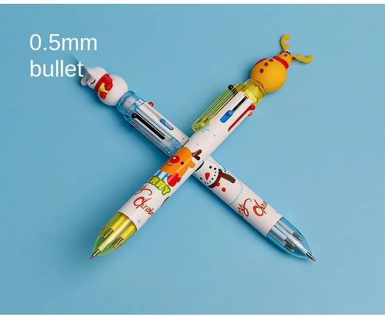 Christmas Ballpoint Colourful Pen - 2pk