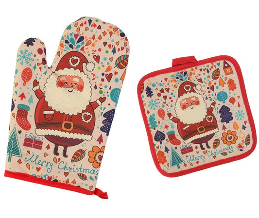 Christmas Oven Mitt with Pot Mitt