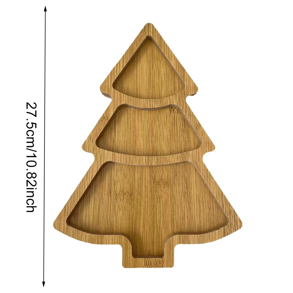 Christmas Wooden Tree Serving Tray