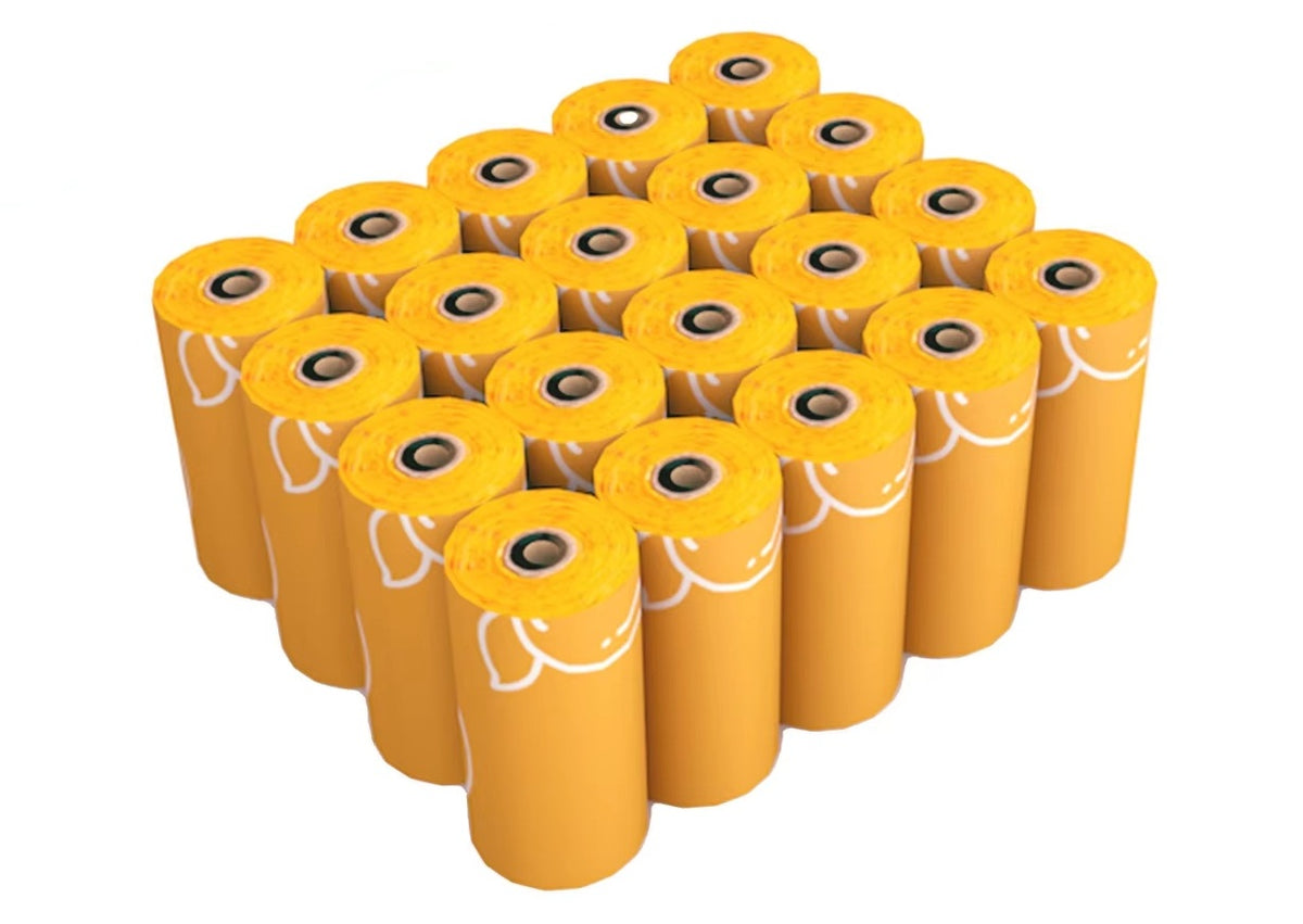 Dog Poop Bags 5-pack orange scented bags