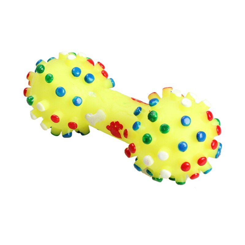 Dog Squeaky Pokka Dot Dumbbell, 2pk