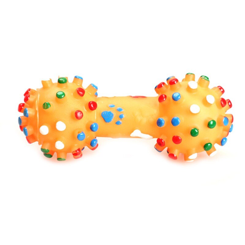 Dog Squeaky Pokka Dot Dumbbell, 2pk
