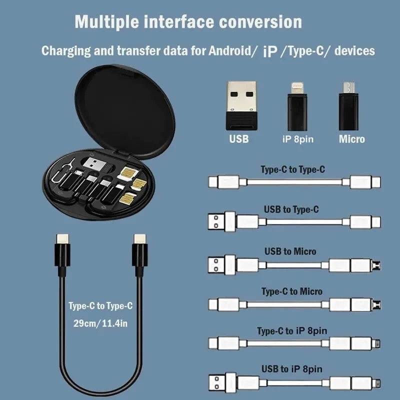 Fast Charging 60W Cable Set with Storage Box