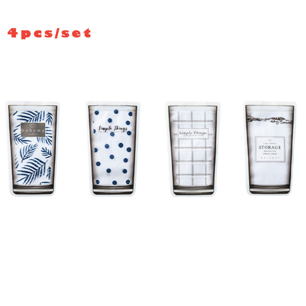 Reusable Food Snack Storage Bags - 4pk
