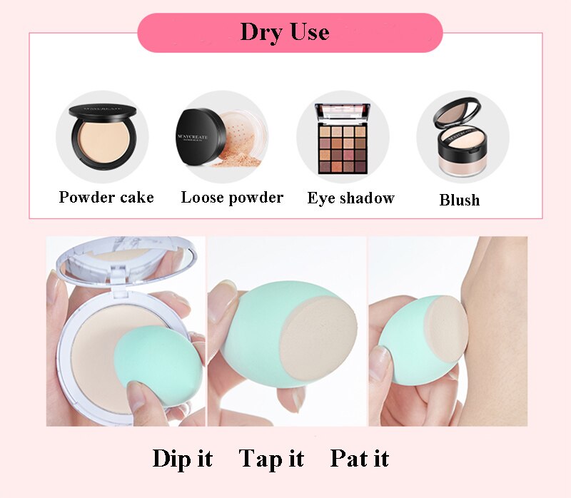 Powder Puff Sponges - Set of 3 + Stand