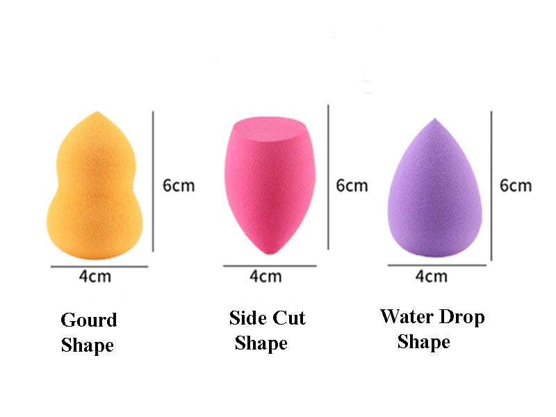 Powder Puff Sponges - Set of 3 + Stand