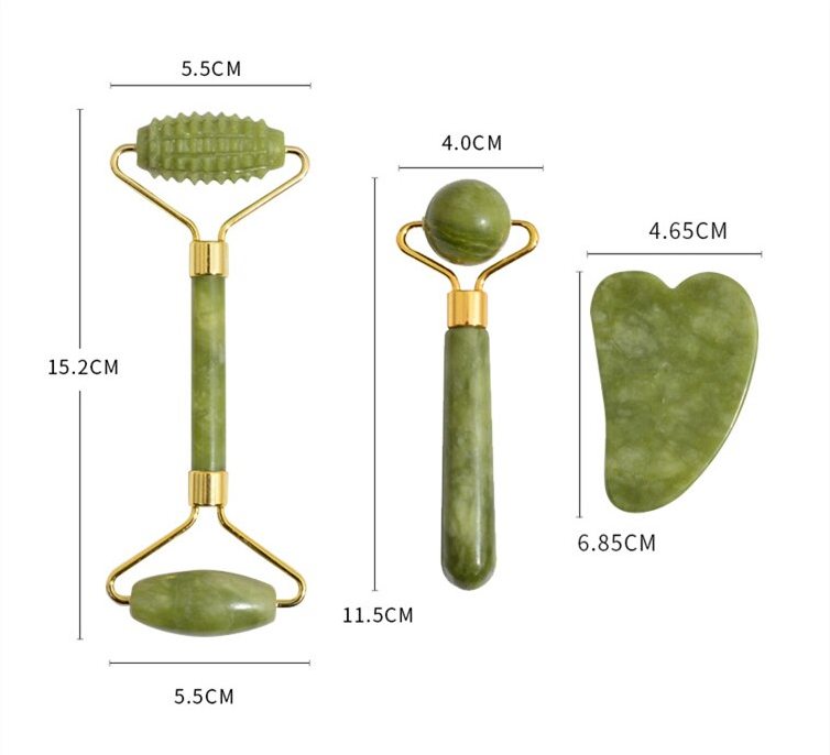 Jade Facial Roller 3pce Set