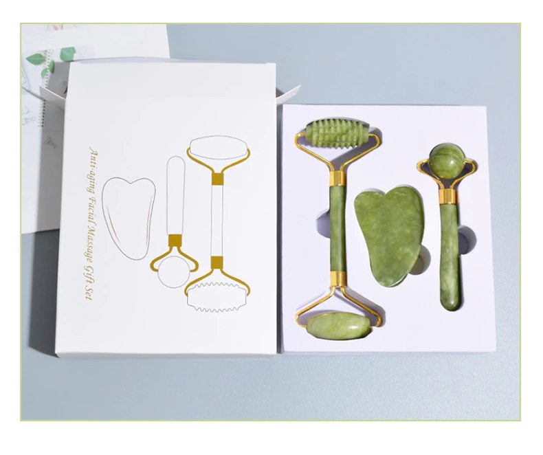 Jade Facial Roller 3pce Set