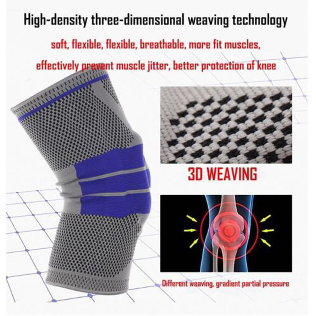 Knee Brace with Support Silicone Pad - Grey