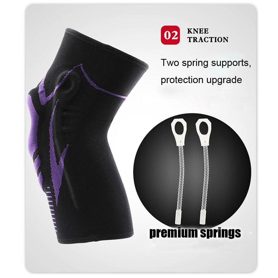 Knee Brace with Support Silicone Pad - Grey