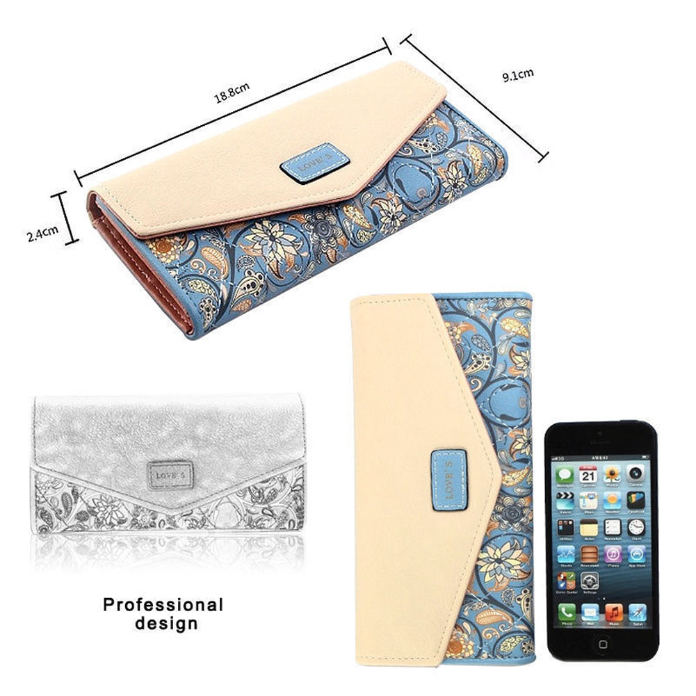 Ladies Wallet Floral PU Leather