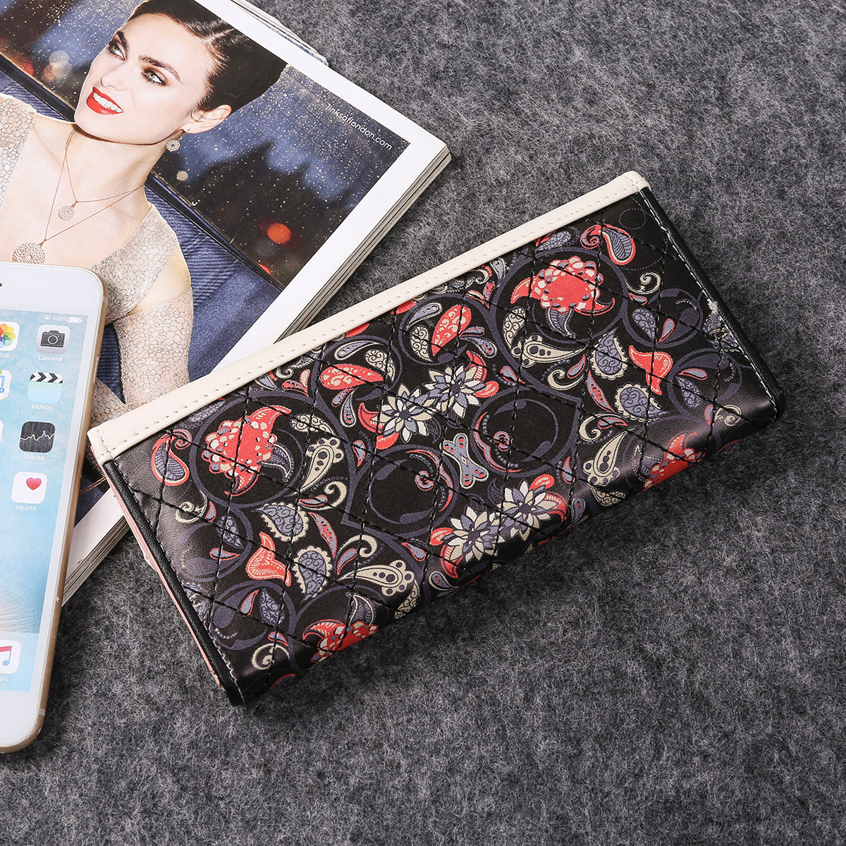Ladies Wallet Floral PU Leather