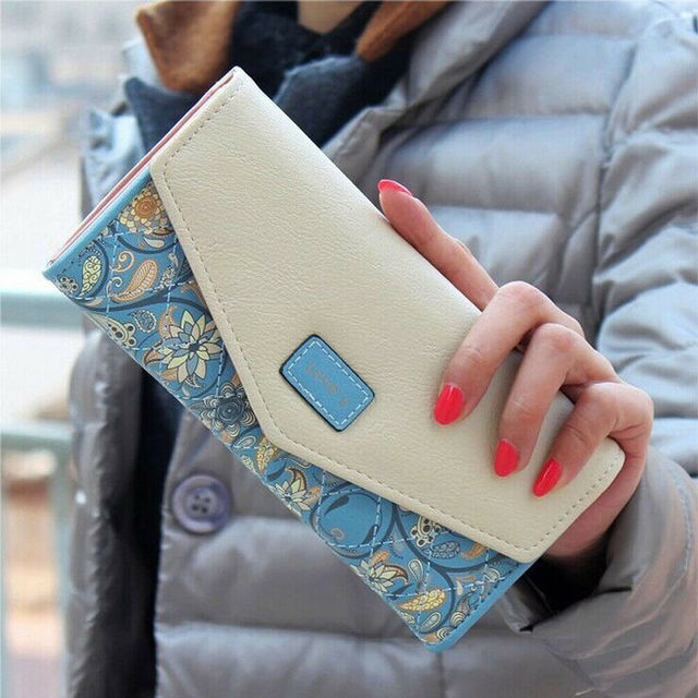 Ladies Wallet Floral PU Leather