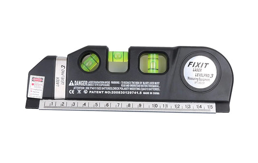 Multi Purpose Laser Level Tape Measure - 2.5m