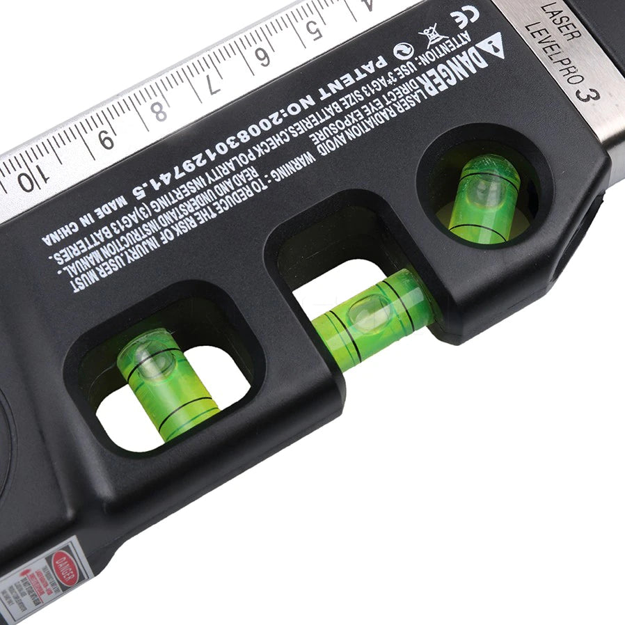 Multi Purpose Laser Level Tape Measure - 2.5m