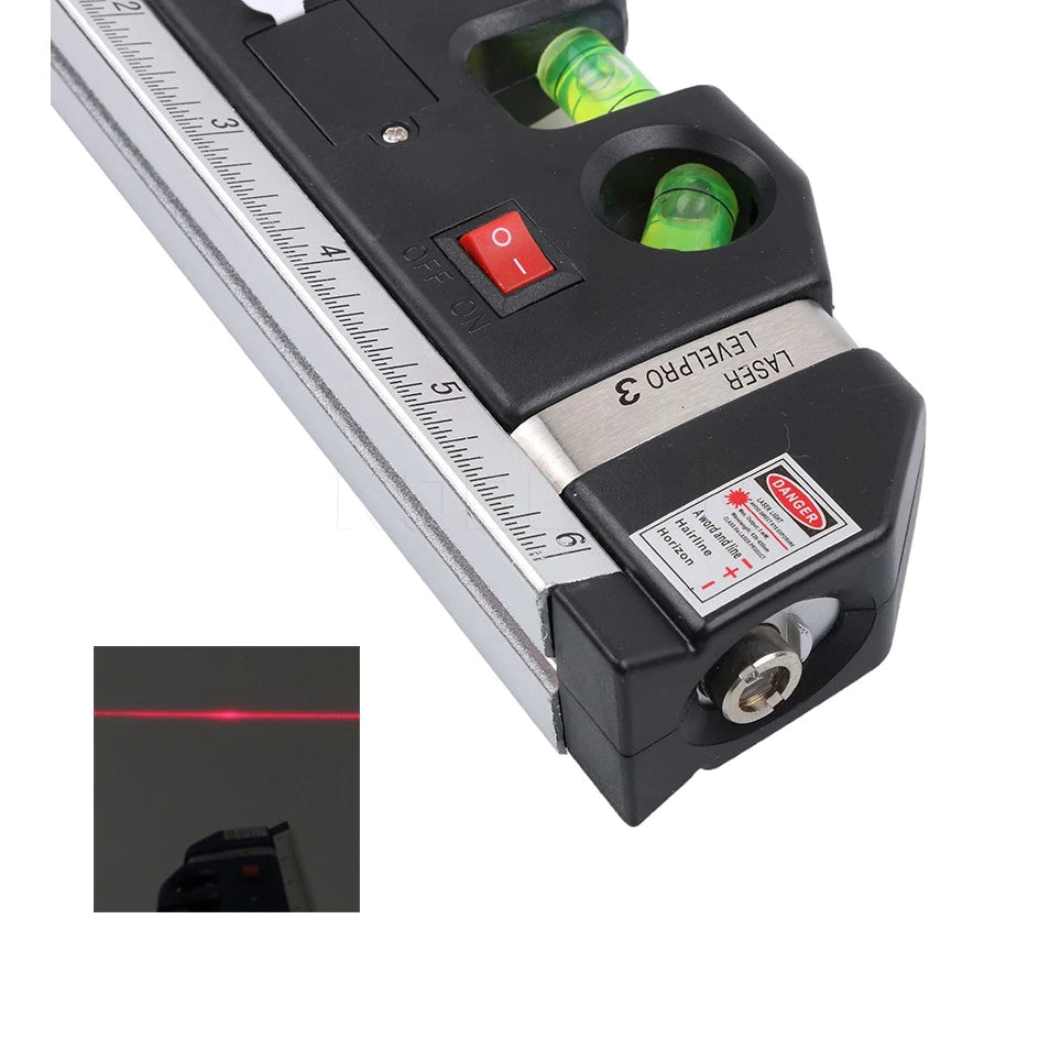Multi Purpose Laser Level Tape Measure - 2.5m