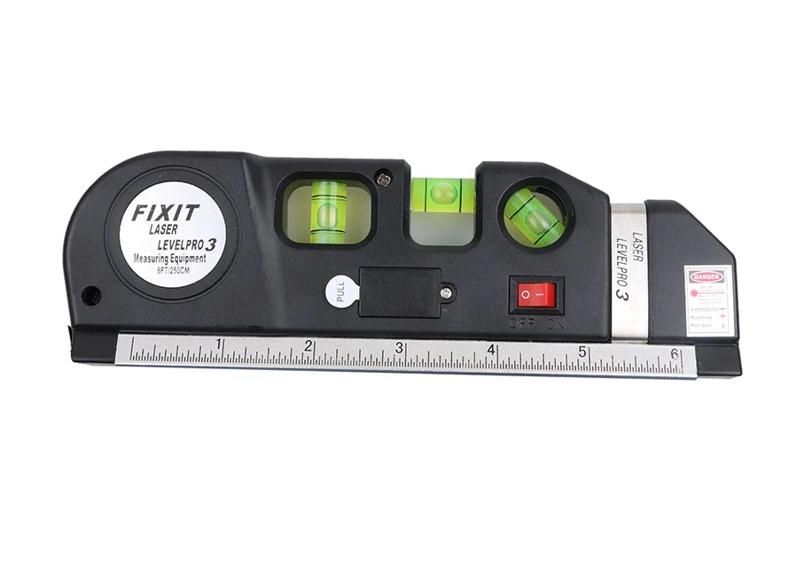 Multi Purpose Laser Level Tape Measure - 2.5m