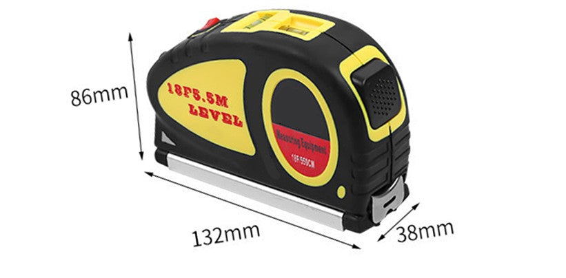 Multi Purpose Laser Level Tape Measure - 5.5m