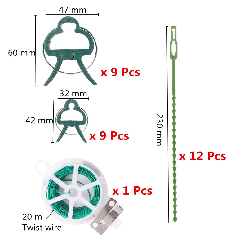 Reusable Plant Support Clip Set - 31pce