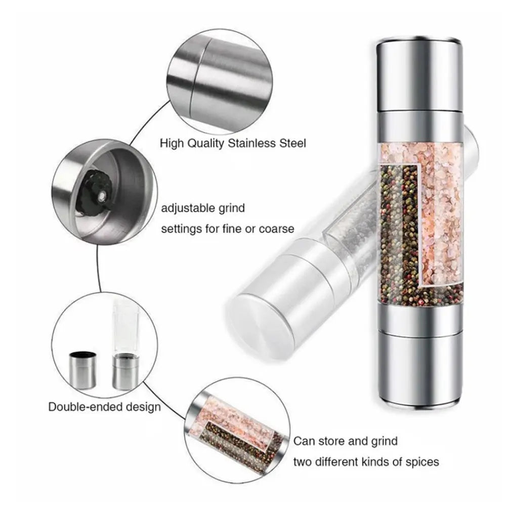 Stainless Steel Salt & Pepper 2 in 1 Mill Grinder