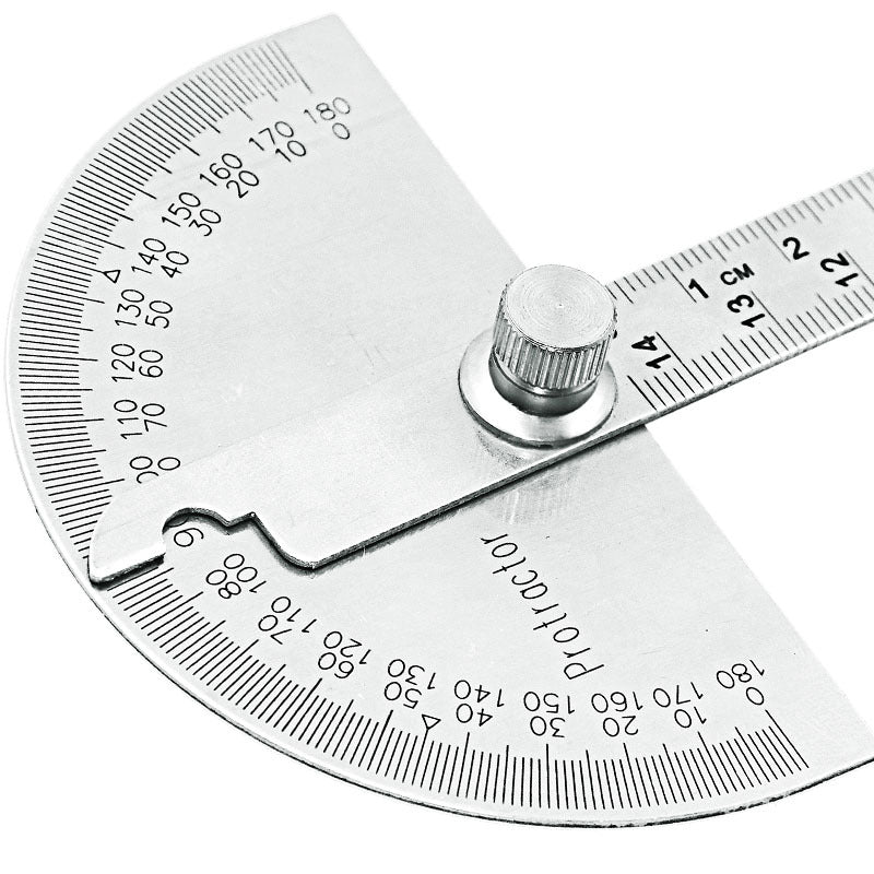 Stainless Steel Protractor 180 Degree 145mm Ruler