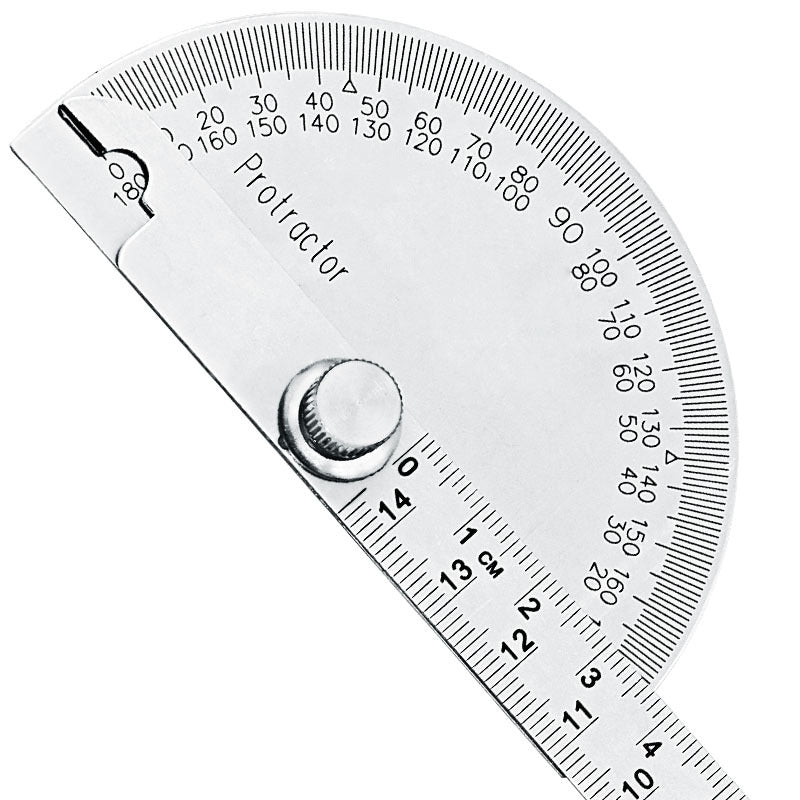 Stainless Steel Protractor 180 Degree 145mm Ruler