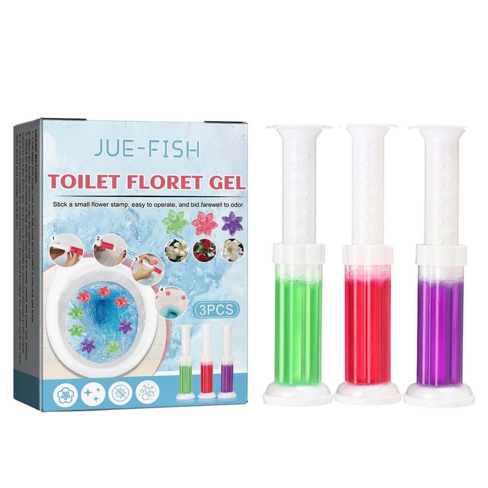 Toilet Deodorant Gel Flower Stamp - 3pk