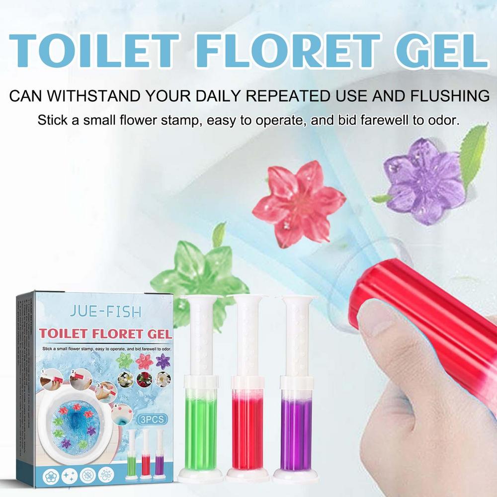 Toilet Deodorant Gel Flower Stamp - 3pk