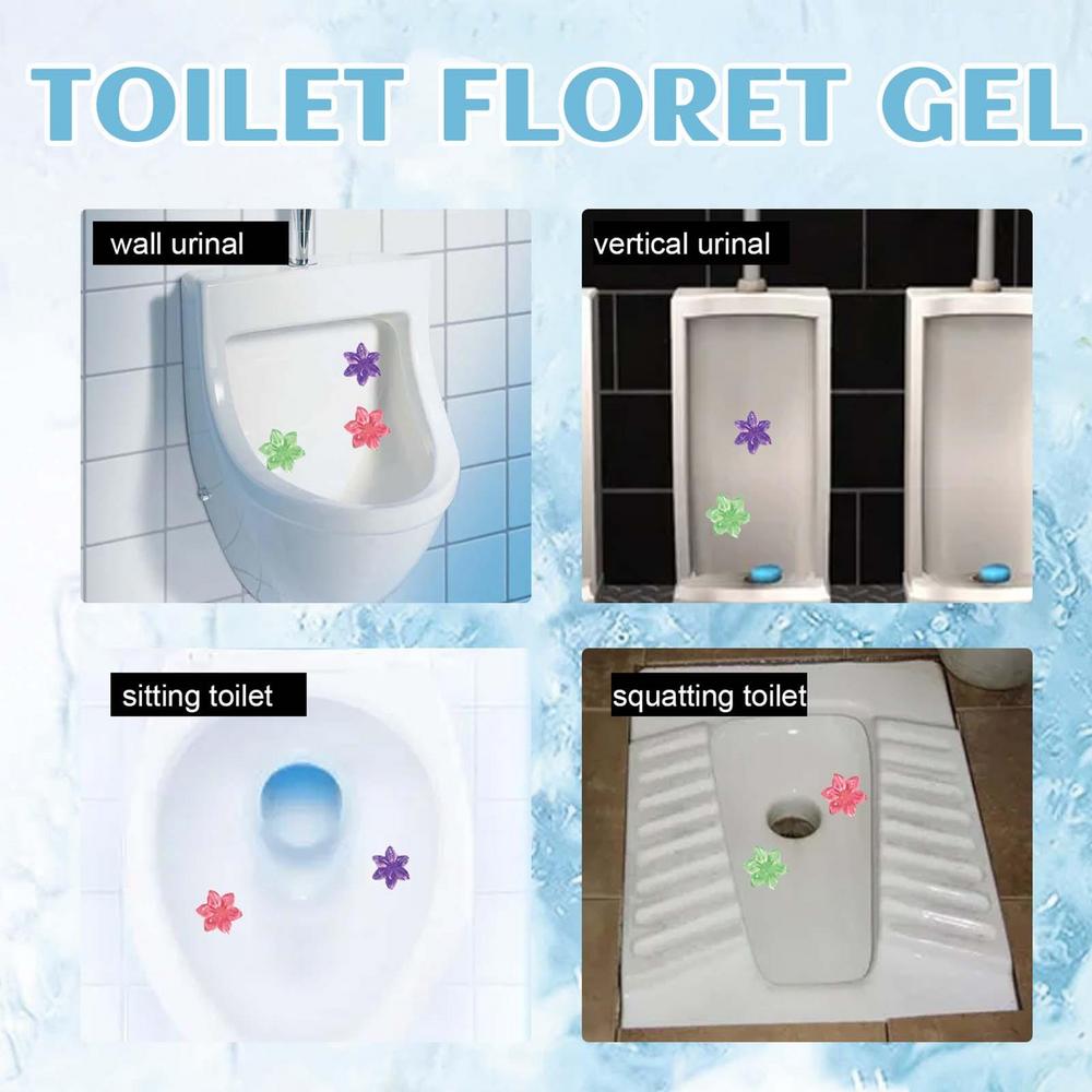 Toilet Deodorant Gel Flower Stamp - 3pk