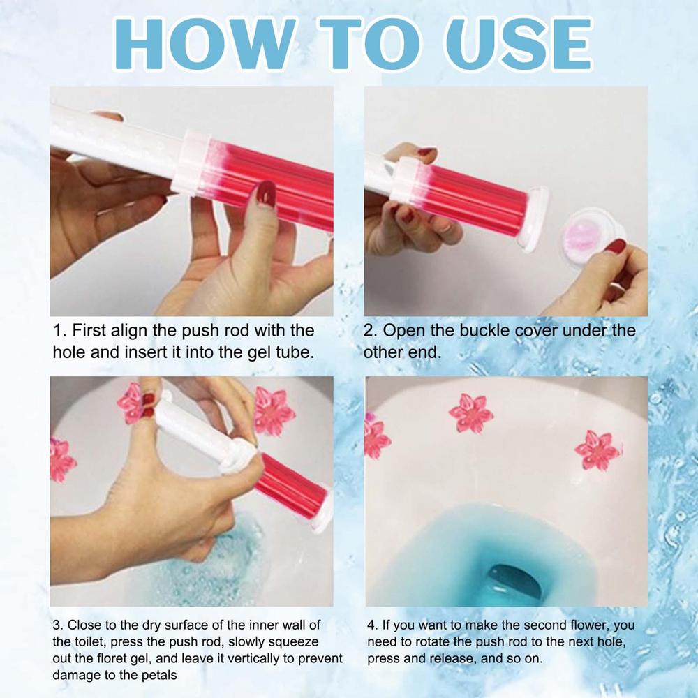 Toilet Deodorant Gel Flower Stamp - 3pk