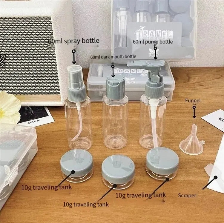 Travel Cosmetic Bottle Set Refillable - 6pce